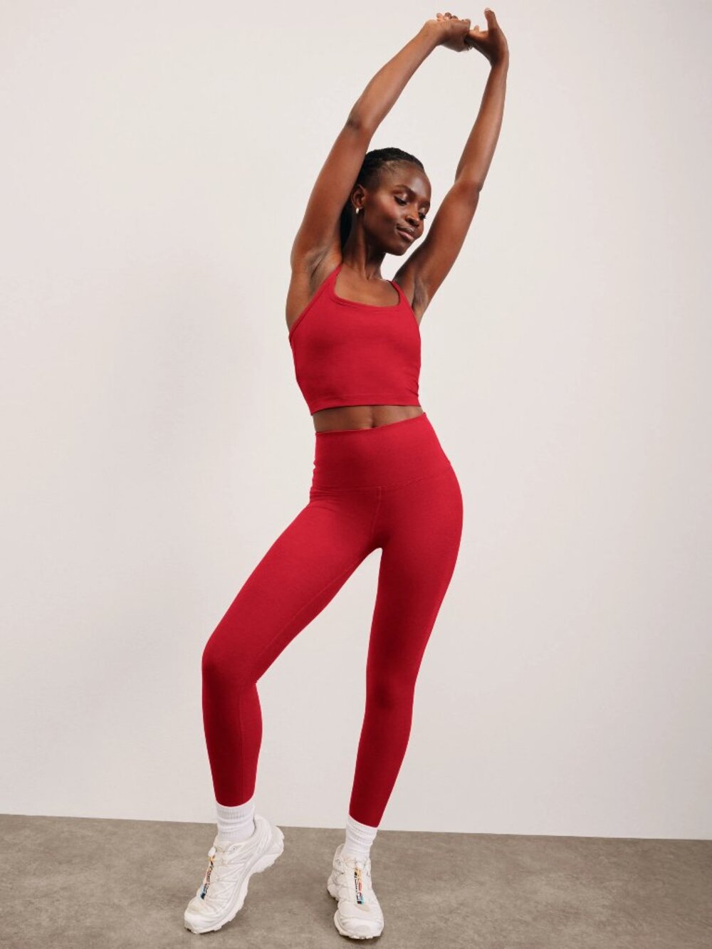 Beyond Yoga Spacedye Caught In The Midi High Waisted Legging Holly Red Heather
